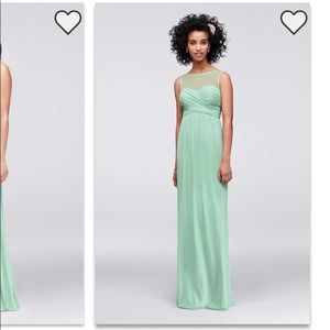 David’s Bridal Long mint bridesmaids dress